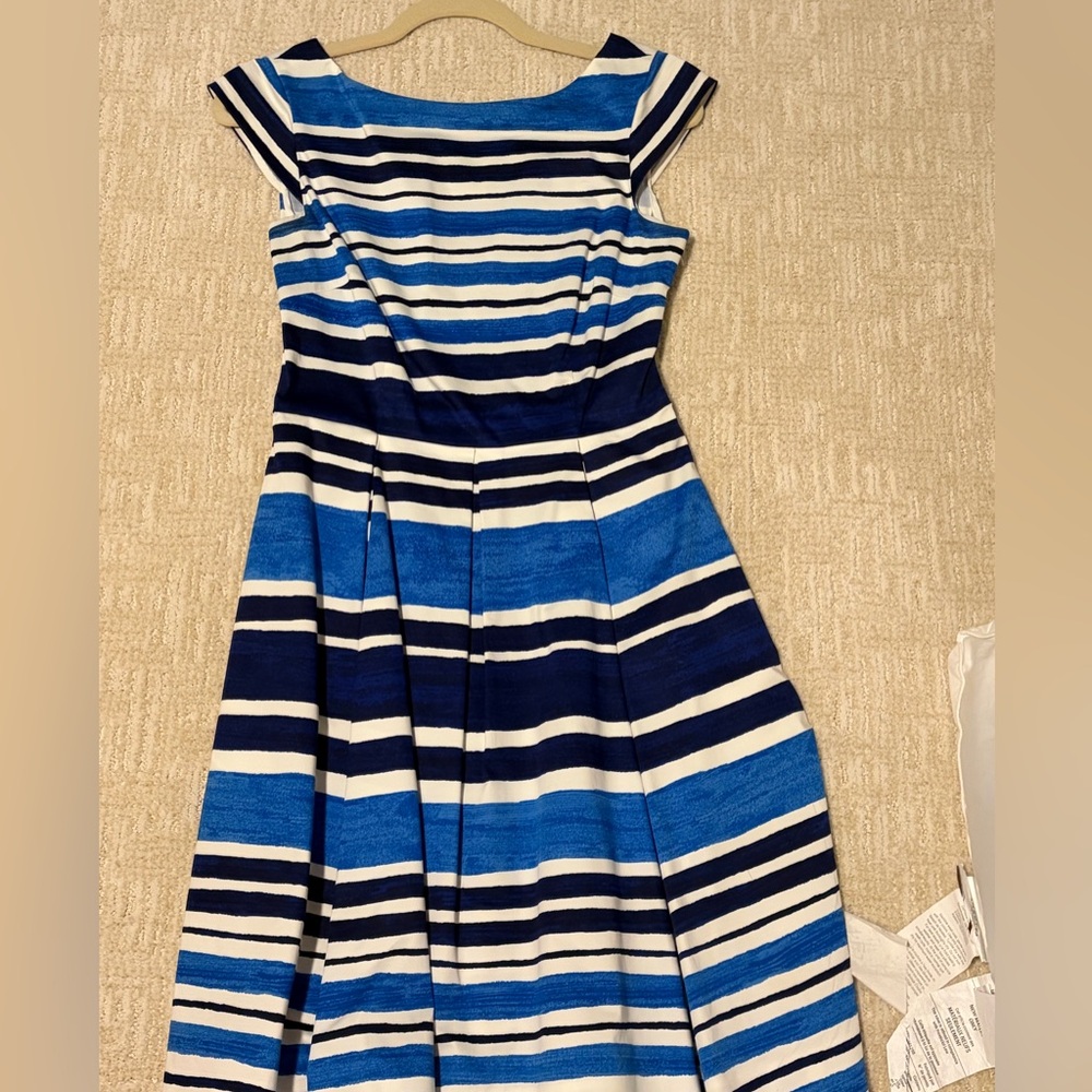 Kate Spade Navy and White Striped Midi Dress